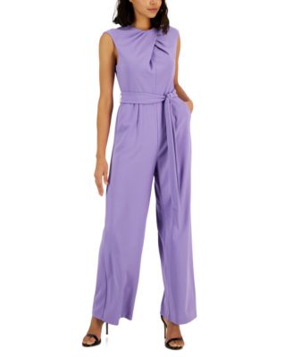 Tahari ASL Womens Scuba Crepe Twist-Neck Jumpsuit