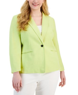 Anne Klein Plus Size Single-Button Notche Sprout