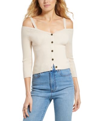 DKNY Jeans Womens Long-Sleeve Button-Fro