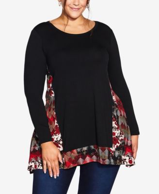 AVENUE Avenue Plus Size Elsa Print Tu