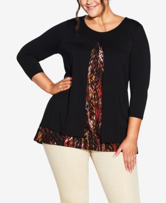 AVENUE Avenue Plus Size Alex Print Tunic Top