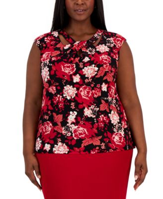 Kasper Plus Size Sleeveless Twisted-N