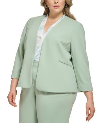 Calvin Klein Plus Size Scuba-Crepe Open-Front jacket