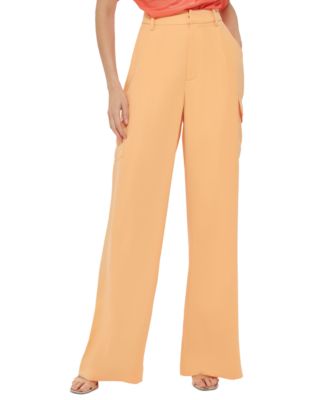 DKNY Womens High-Rise Wide-Leg Pan Canteloupe