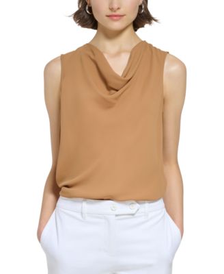 Calvin Klein Petite Cowlneck Sleeveless Blo