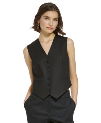 Calvin Klein Womens Linen-Blend Vest