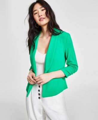 Bar III Petite Ruched-Sleeve Jacket