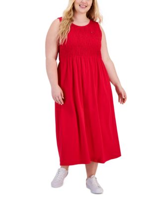 Robe longue froncée grande taille Tommy Hilfiger