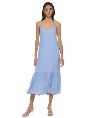 DKNY Womens Crinkle X-Back Maxi Dr Very Peri