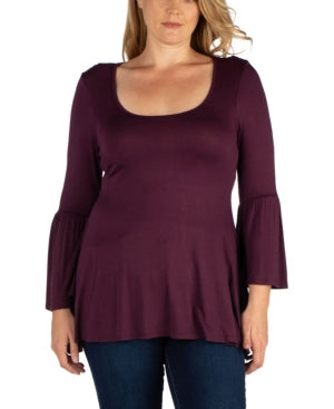 24seven Women's Plus Size Flared Tunic Top