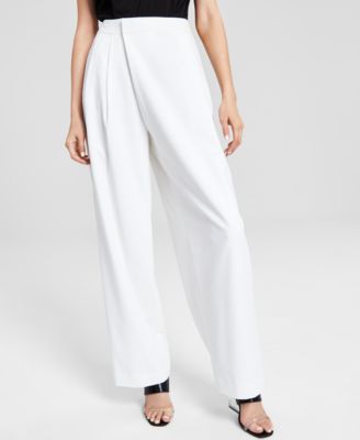 DKNY Womens Straight-Leg Pleated H Linen