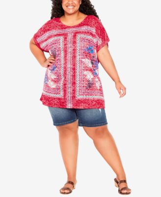 AVENUE Avenue Plus Size Macie Burnout Ruby