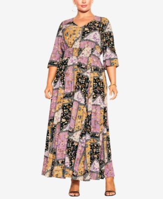 City Chic Trendy Plus Size Har Baroque Patchwork