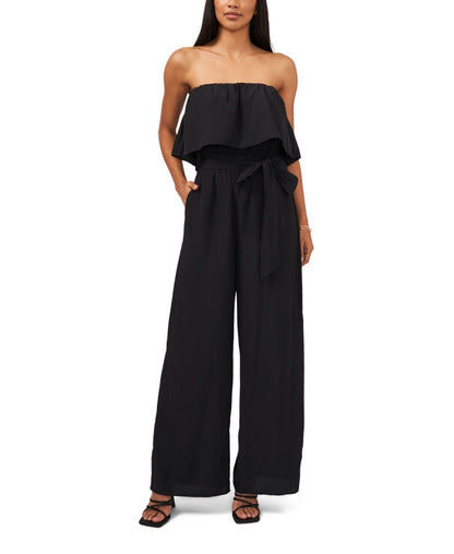 1. State Women's Strapless Tie Waist Jumpsuits.  Rich Black Medium