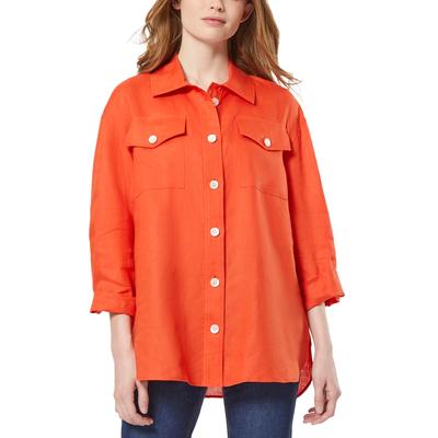 Jones New York Shacket pour femme avec revers roulés