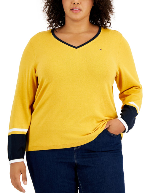 Tommy Hilfiger Plus Size Ivy Cotton Long-Sleeve Sweater top