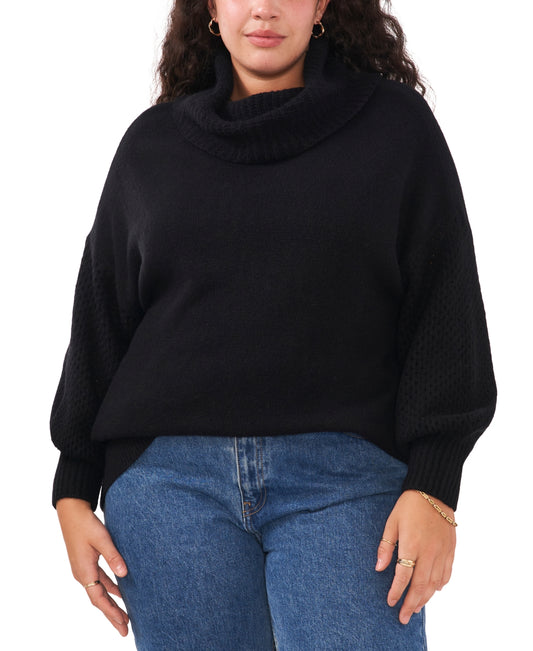 Vince Camuto Plus Size Turtleneck Blouson-Sweater