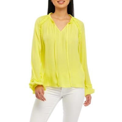 Haut à col fendu et volants Airflow pour femme