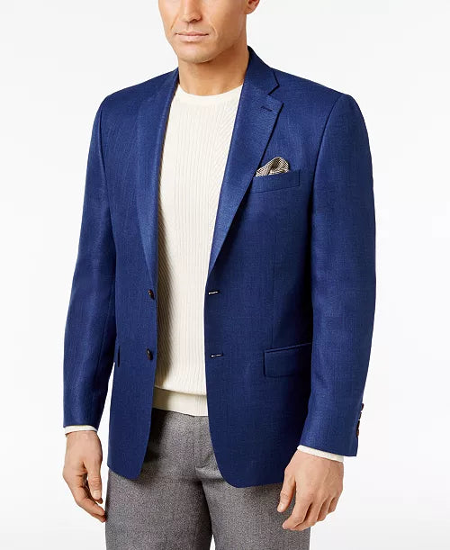 Lauren Ralph Lauren Men’s Classic-Fit Neat UltraFlex Sport Coat – Bright Blue Navy, Size 60R | New