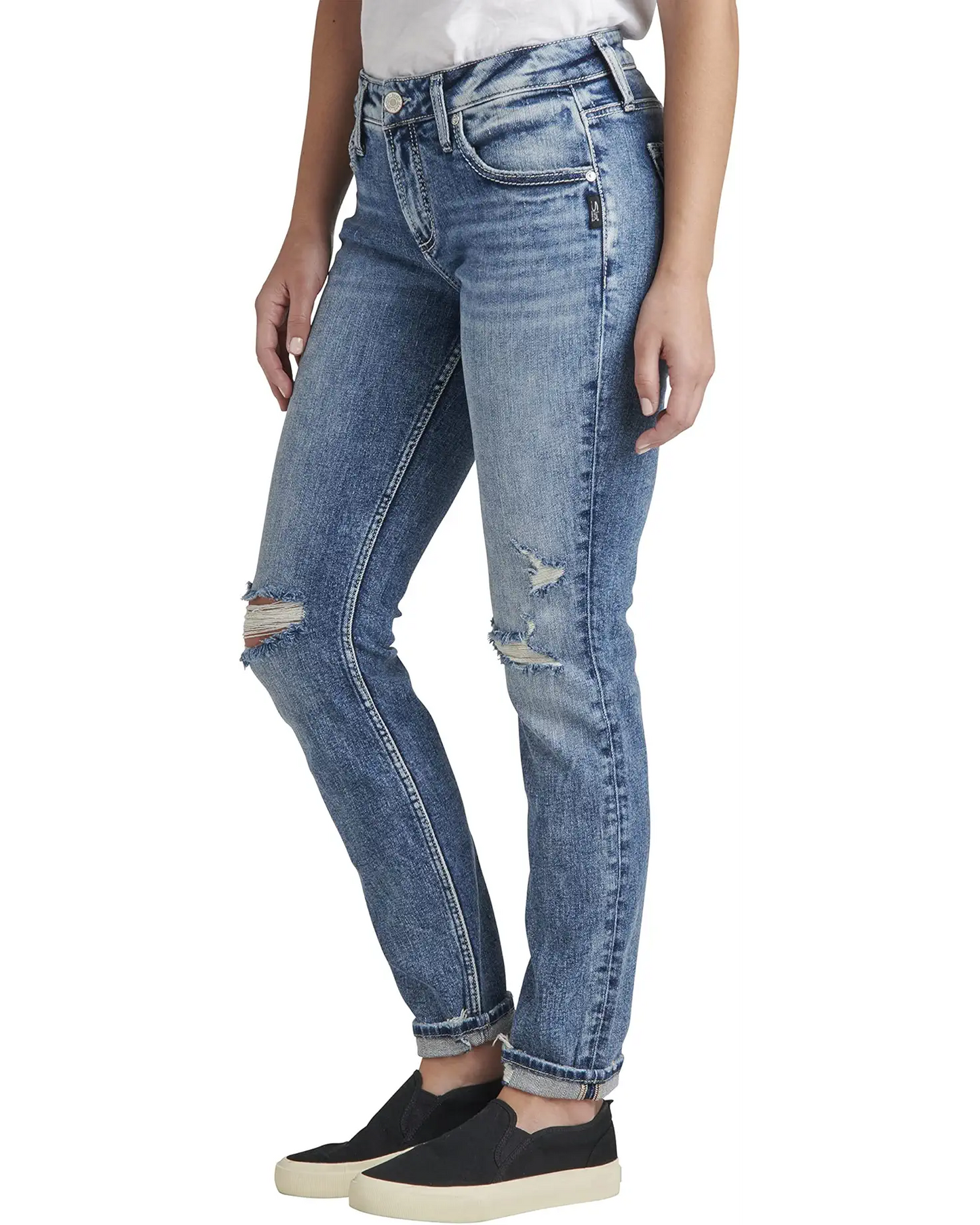 Silver Jeans Women's Boyfriend Mid Rise Jeans