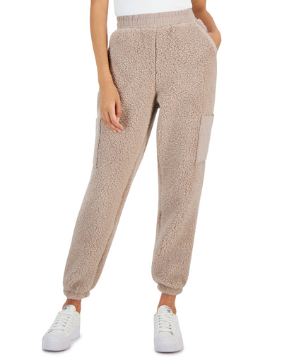 Hippie Rose Juniors' Sherpa Cargo Jogger Pants