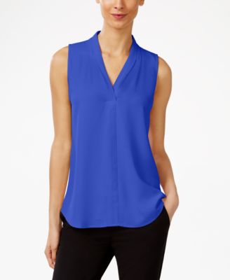 Calvin Klein Pleated V-Neck Shell