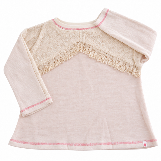 Lucky Brand Fringe-Trim Knit Top