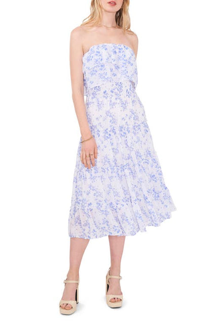 Womens Floral Print Chiffon MIDI Dress