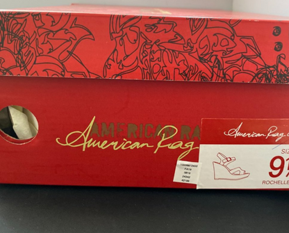 American Rag Rochelle Peep Toe Platform Wedge, Red, Size 9.5M