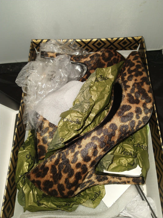 Charles by Charles David Womens Maxx Faux Fur Animal Print Pointed Toe Heels