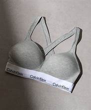 Calvin Klein QF1654 Bralette Bra Padded Sculpt  Gray- XS