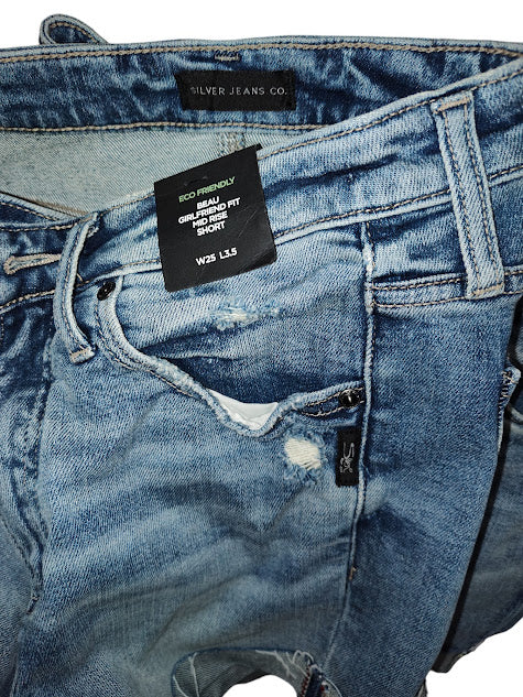 Silver Jeans Co. Beau Roll-Cuff Denim Shorts Indigo 25