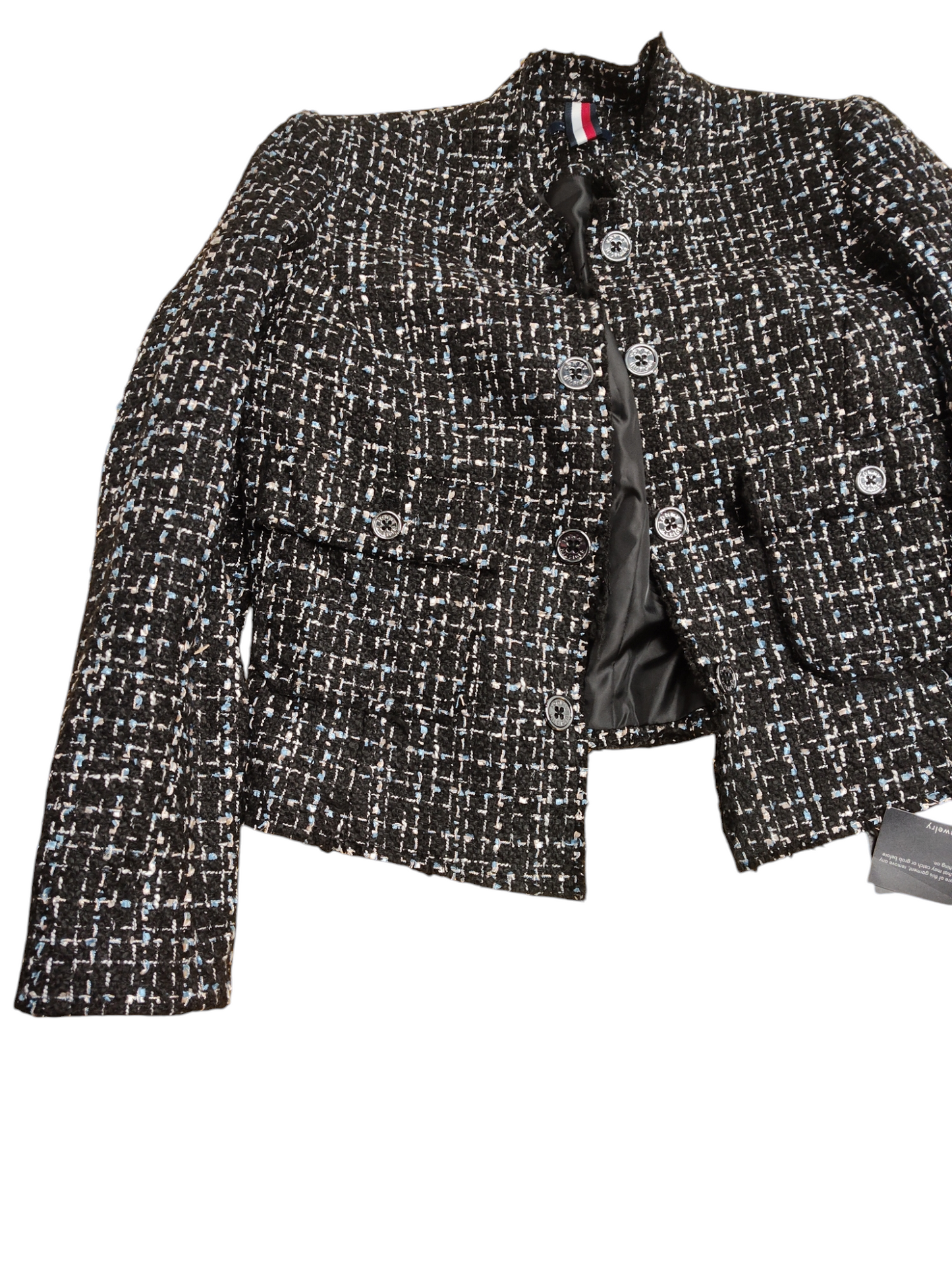 Tommy Hilfiger Womens Tweed Open-Front Jacket