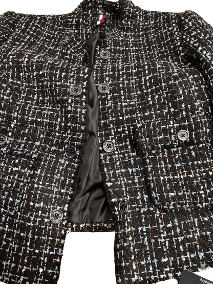 Tommy Hilfiger Womens Tweed Open-Front Jacket