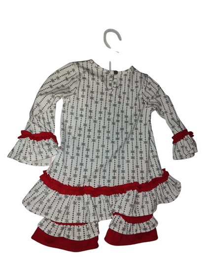 Rare Editions Baby Girls Santa Legging Set Gray 24 months