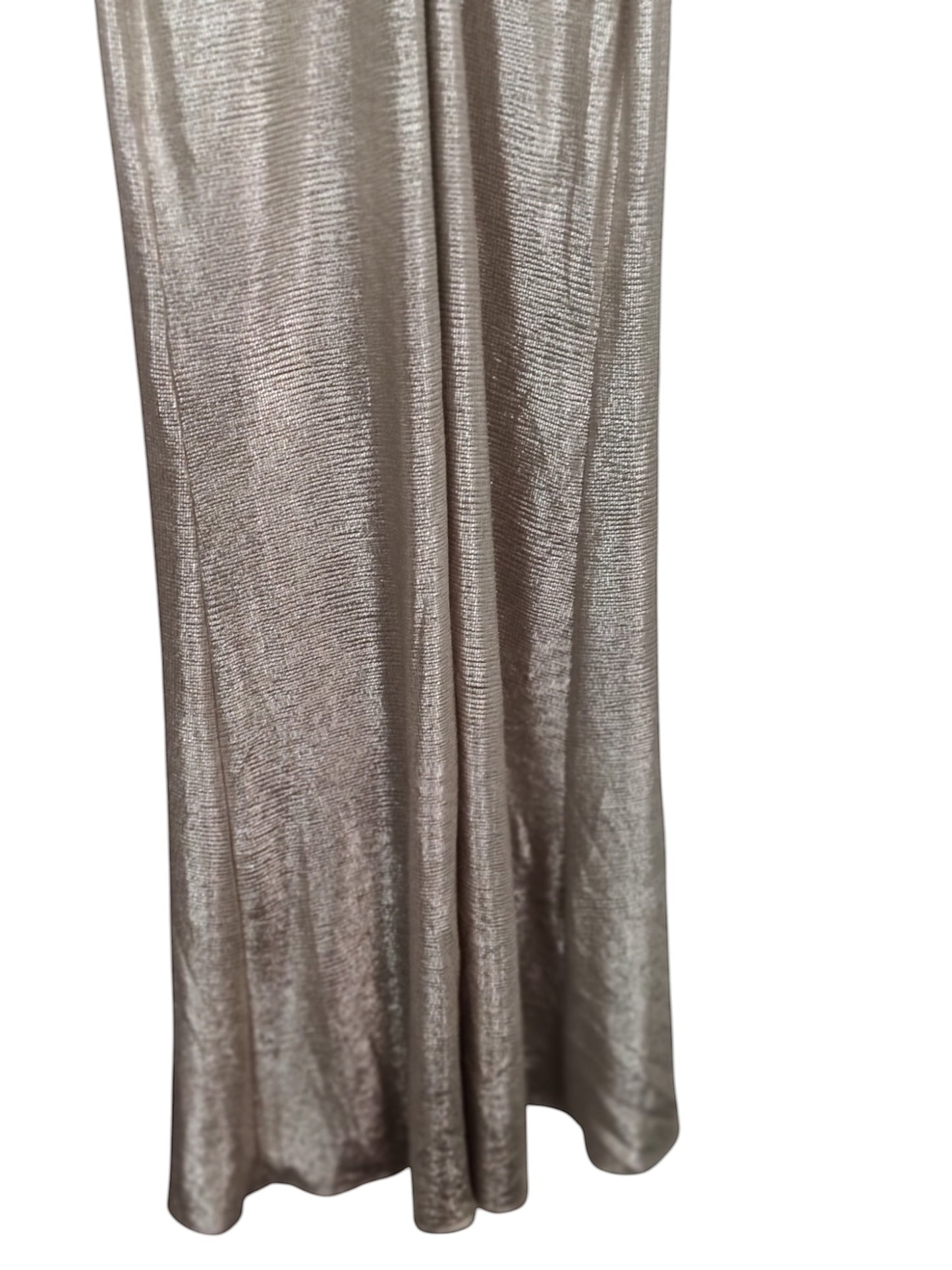 Lauren Ralph Lauren Womens Foil-Print Jersey Cape Dress.  Birch Gold 4