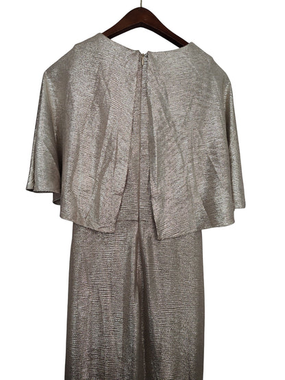 Lauren Ralph Lauren Womens Foil-Print Jersey Cape Dress.  Birch Gold 4