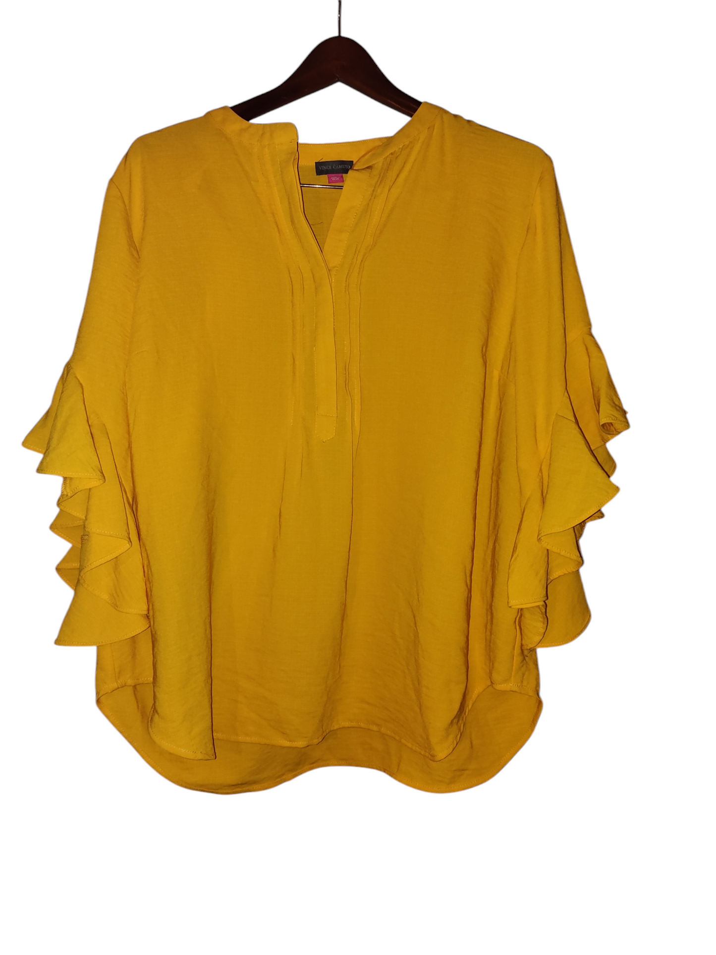 Pull Henley à manches volantées Vince Camuto grande taille