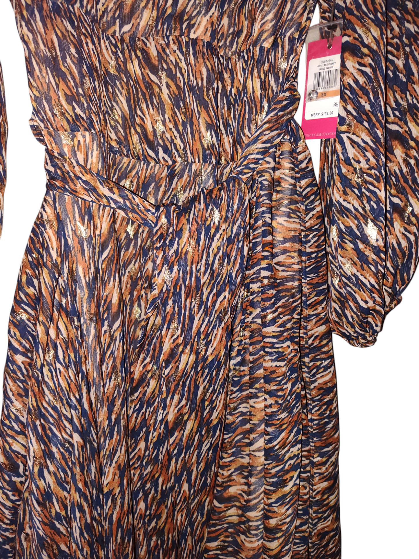 Robe longue à imprimé métallisé grande taille Vince Camuto 