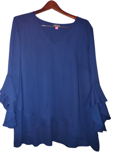 Chemisier à col en V et manches flottantes Vince Camuto grande taille