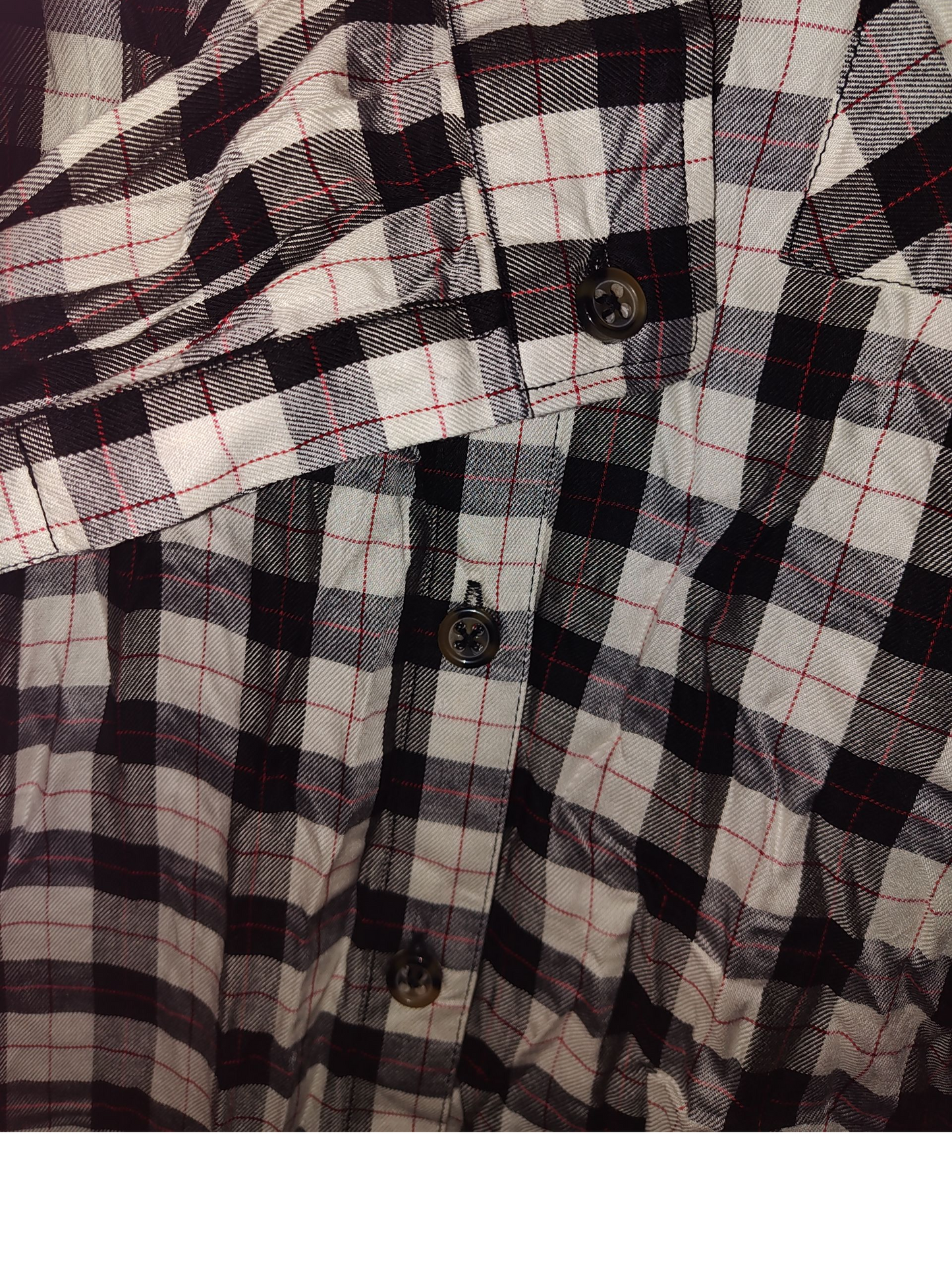 Love, Fire Plus Size Plaid Button-Down To BlackWhite Plaid 2X