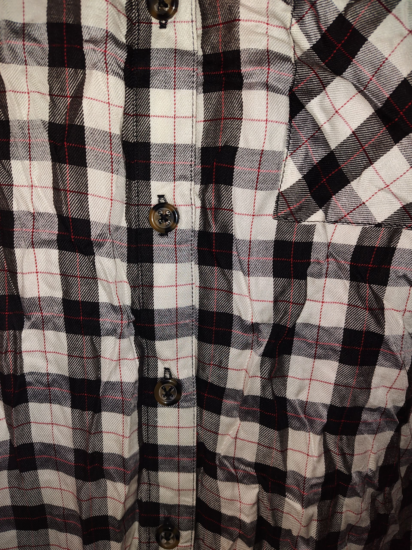 Love, Fire Plus Size Plaid Button-Down To BlackWhite Plaid 2X