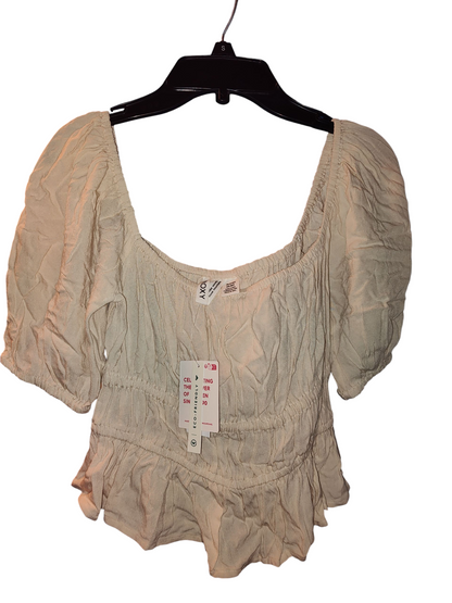 Roxy Juniors Warm Winds Square-Neck Blouse Top. Tapioca Nude XS