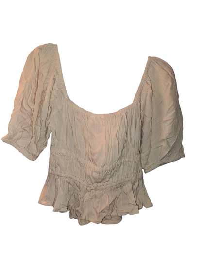 Roxy Juniors Warm Winds Square-Neck Blouse Top. Tapioca Nude XS