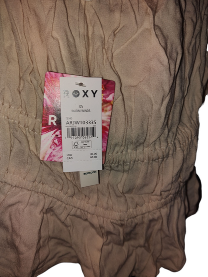 Roxy Juniors Warm Winds Square-Neck Blouse Top. Tapioca Nude XS