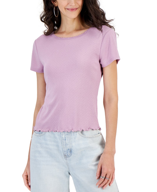 Hippie Rose Juniors Lace-Trim Lettuce-Edg Lilac Moon S