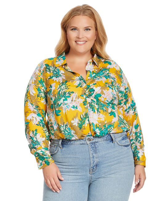 Jessica Simpson Button Down Bodie Floral blouse top