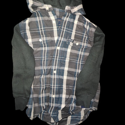 Ralph Lauren Toddler Boys Hoody Plaid top button down front