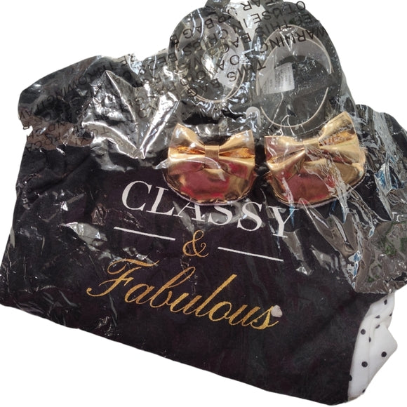 Hudson Baby Girls' Infant Bodysuits set Classy - Black 'Classy and Fabulous' 0-3Months