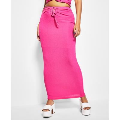 Royalty by Maluma Womens Tie-Front Maxi Skirt Fuchsia Purple